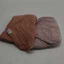 SWEET DOLPHIN Muslin Hooded Baby Bath Towels - 2 Pack 100% Cotton Towel for Babies, Infants, Toddlers - 32x32Inch - Highly Absorbent and Newborn Essential, Light Bean Paste