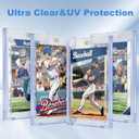 100 ct Magnetic Card Holder for Trading Cards, 35pt Ultra Clear Baseball Card Protectors, Hard Plastic Protectors for Sports and Game Cards