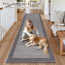 Ileading Runner Rug for Hallways 3'x14' Heavy-Duty Durable Entryway Floor Mat with Non Slip Rubber Backing Low-Pile High Traffic Carpet Machine Washable Accent Rugs for Kitchen, Living Room