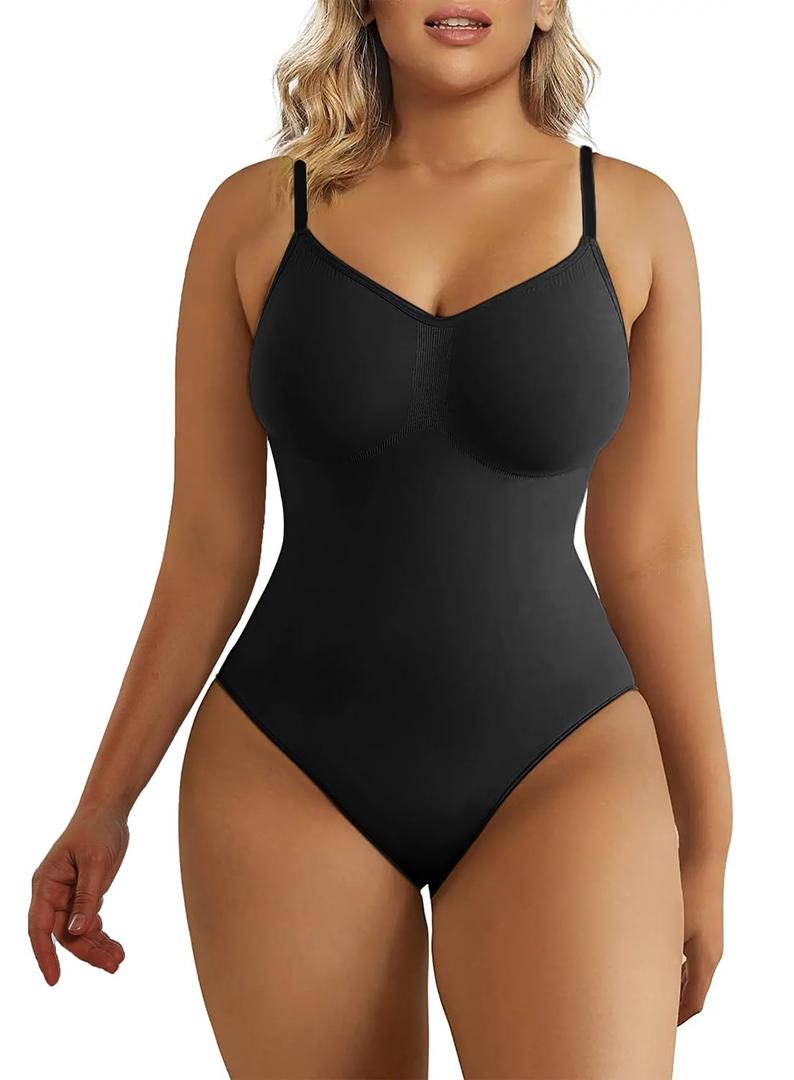 SHAPERX Women's Seamless Shapewear Bodysuit Tummy Control Body Shaper Waist Snatching Body Suit, L/XL