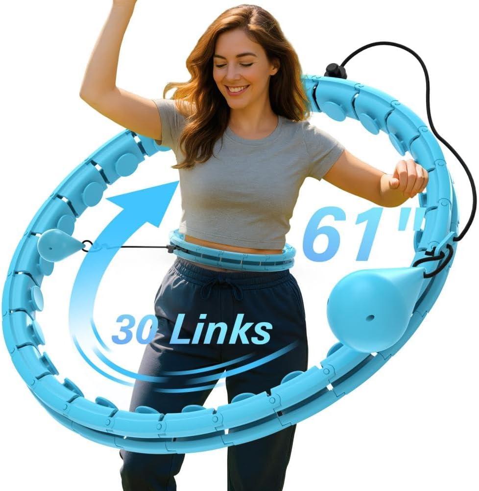 JKSHMYT Infinity Weighted Hula Exercise Hoop, for Adults Women Weight Loss Plus Size, 30 Detachable Links
