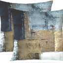 Britimes Throw Pillow Covers Modern Home Art Decor, 18 x 18 Inches Set of 2 Pillow Cases Decorative, Abstract Oil Painting Pillowcases for Bedroom, Living Room, Cushion Couch Sofa, Brown Blue (18" x 18" (Pack of 2))
