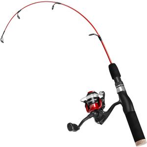 PLUSINNO Ultralight Winter Ice Fishing Rod Reel Combo 26/27/28 inch. Medium Light Fast Action Multi-Species Spinning Ice Fishing Pole Tackle Walleye Perch Panfish Bluegill-PP