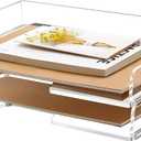 2 Pack- Stackable Paper Letter Tray, Enlarged A4 File Desk Organizer Acrylic Desk Organizers and Accessories Sorter Tray, Clear Workspace Office Supplies Organizers, 13.78inx9.25inx3.62in