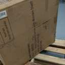 24KF Large Square Upholstered Tufted Linen Ottoman, Large Footrest Ottoman with Solid Wood Shelf- Navy Blue (33.5"D x 33.5"W x 18"H)