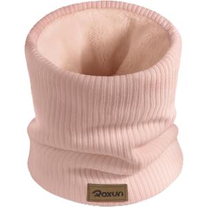 ROXUN Winter Neck Gaiter, Neck Warmer Cover Ski Gaiters for Men/Women | Soft Thick Fleece; Gentle on Skin; Stretchy Fit; Multi-function; Elegant Chic Look; Multi-color Options (Pink)