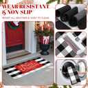 2 Pcs Christmas Doormat 24'' x 51'' Christmas Outdoor Rug and 18'' x 28'' Merry Christmas Coir Doormat Welcome Mat Xmas Non Slip Floor Mat for Outside Entrance Front Porch(Snowflake)
