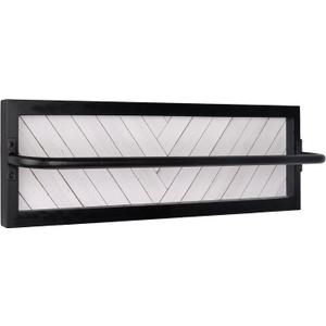 Autumn Alley White Farmhouse Towel Rack Holder Wall Mounted for Bathroom, Laundry Room in Unique Shiplap Design  Rustic Distressed Wood Towel Rack, Modern Matte Black Rod