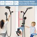 MakeFit Drill-free Dual Shower Head with Handheld Combo Rainfall Shower Head Easy Reach 3-way Diverter Stainless Steel Slide Bar with Height Adjustable Holder Adjustable Rain Showerhead (Black)