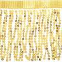 uxcell 5 Yard 6 Inch Sequins Fringe Trim, Sequins Lace Sparkling Fringe Trim Tassel Ribbon for DIY Latin Dance Dress Clothing Sewing Craft Decor (Gold)