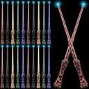 Jerify 20 Pcs Light up Magic Wands for Kids, Wizard Wand Sound Light up Toys Bulk 14.6 Inch for Kids Girls Boys Costume Cosplay Accessory Mexican Halloween Party Favors(Multi Colors)
