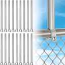 18 Pack Chain Link Fence Extension, 25.2'' Fence Extension Height, Galvanized Post Extender for Dogs and Privacy (1-3/8'') Silver