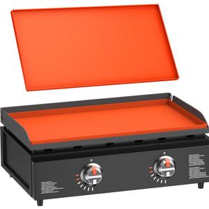 22" Silicone Griddle Mat Cover for Blackstone, Heavy Duty Silicone Cover, All Year Round Griddle Top Protective Mat for Black Stone Accessories (Orange-22 inch)