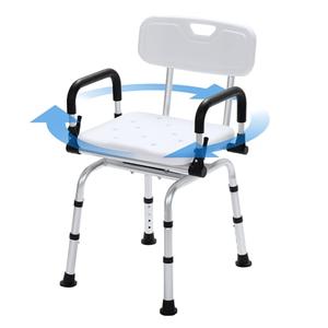 PIDOSO Swivel Shower Chair for Inside Bathing, Rotating Seat Medical Bath Chair With Backrest Pivoting Arms for Elderly and Disabled