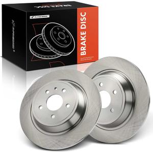 A-Premium 12.44 Inch (316mm) Rear Solid Disc Brake Rotors, 2-Pack