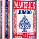 Maverick Jumbo Playing Cards 12 Pack, Large Print, Blue Deck, Bulk Playing Cards for Poker, Card Games, and Group Play