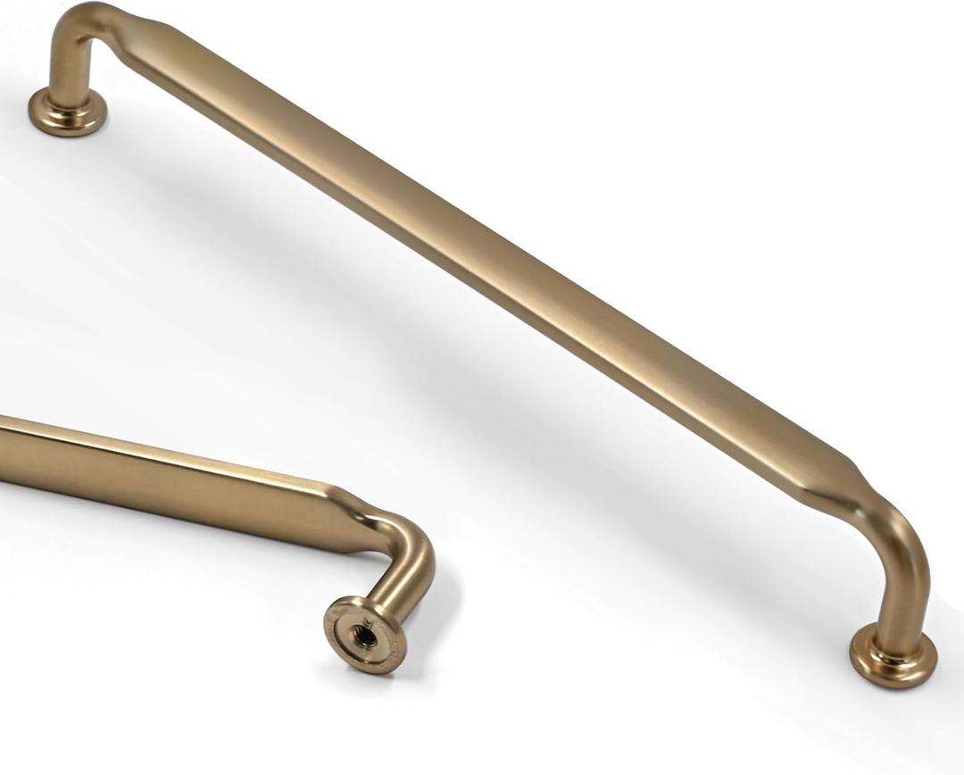 Asidrama 10 Pack 10 Inch(254mm) Champagne Bronze Kitchen Cabinet Handles, Cabinet Pulls Kitchen Cabinet Hardware for Cupboard Drawer Pulls (10" Hole Center)