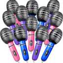 Zhanmai 12 Pieces Inflatable Microphones for Kpop Birthday Party Blow up Fake Microphone Prop Toy for Rock Star Musical Singer Concert Karaoke 80s 90s Movie Party Supplies (Vibrant Color)