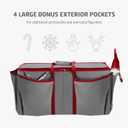 ZOBER Large Christmas Ornament Storage Box - Stores 80 3" Ornaments, With Dividers - With Large Compartment for Figurines, and Accessories, Durable Christmas Containers Holder, 4 Extra Pockets - Gray