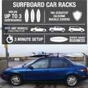 Ho Stevie! Surfboard Car Racks - Padded System, Easy Setup Any Car, No Scratch Buckles - Strap Up to 3 Boards to Car Roof