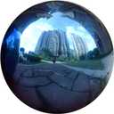 8 Inch Blue Stainless Steel Gazing Ball, Mirror Garden Globe, Home & Garden Decor