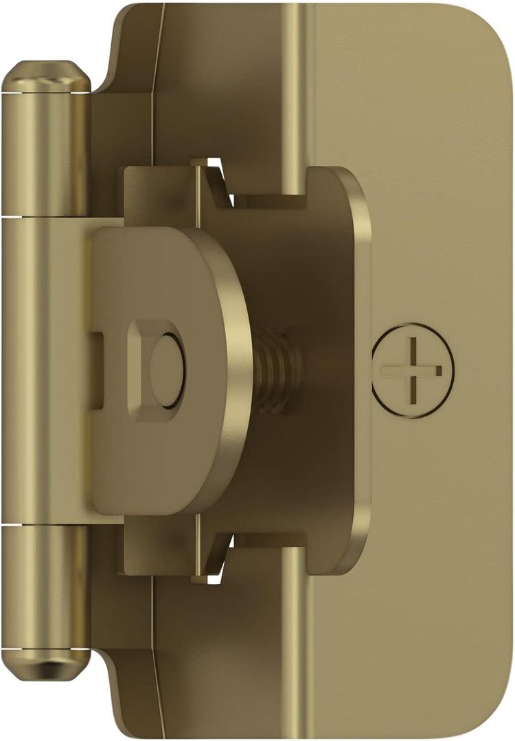 Amerock BPR8704BBZ | Cabinet Hinge | 1/2 in (13 mm) Overlay Double Demountable | Golden Champagne | Kitchen Cabinet Door Hinge | 1 Pair/2 Pack | Functional Hardware