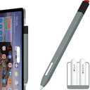 AZF Pencil Case Compatible with Apple Pencil 2nd Generation Case, Two Color Pen Cap Match, Silicone Comfort, Compatible with Magnetic Charging and Double Click. (Gray)