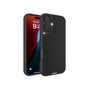 Mous for iPhone 16 Plus Case MagSafe Compatible - Limitless 6.0 - Black Leather - Protective Shockproof Phone Cover