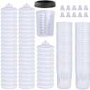 Disposable Paint Sprayer Mixing Cup for Automotive Paint Gun, HVLP Paint Spray Paint Gun 6 Ounce (160ml) Kit with 50 Cups and Lids System, 1 Hard Cup with Retainer Ring and 10 Plugs