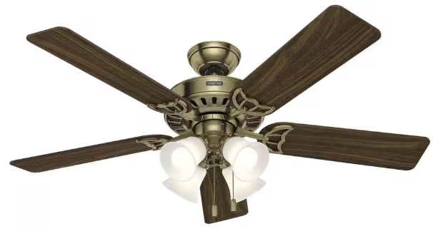 Hunter Fan Company Studio Series Indoor Ceiling Fan with LED Lights and Pull Chain Control, 52"