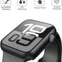 2 x Misxi [2 Pack] Waterproof Hard Case with Tempered Glass Compatible with Apple Watch Series 11 (2025) Series 10 46mm, Ultra-Thin Anti-Fall Protective Cover for iWatch Screen Protector, Matte Black