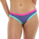 Body Glove Womens Audrey Low Rise Bikini Bottom Swimsuit (Medium, Iris Blue Colorblock)