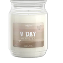 V Day Candle 18 OZ + Cache Pot Lime 5"