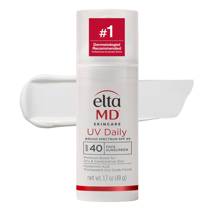 EltaMD UV Daily SPF 40 Face Sunscreen Moisturizer with Zinc Oxide, Daily Face Moisturizer with SPF, Sunscreen, For Dry Skin 1.7 oz Pump