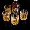 KANARS Whiskey Glasses Set of 4 - Multi Style Crystal Liquor Glasses 10 oz - Rocks Glass Barware For Scotch, Bourbon, Rum and Cocktail, Whisky Gifts for Men Dad Brother Adult