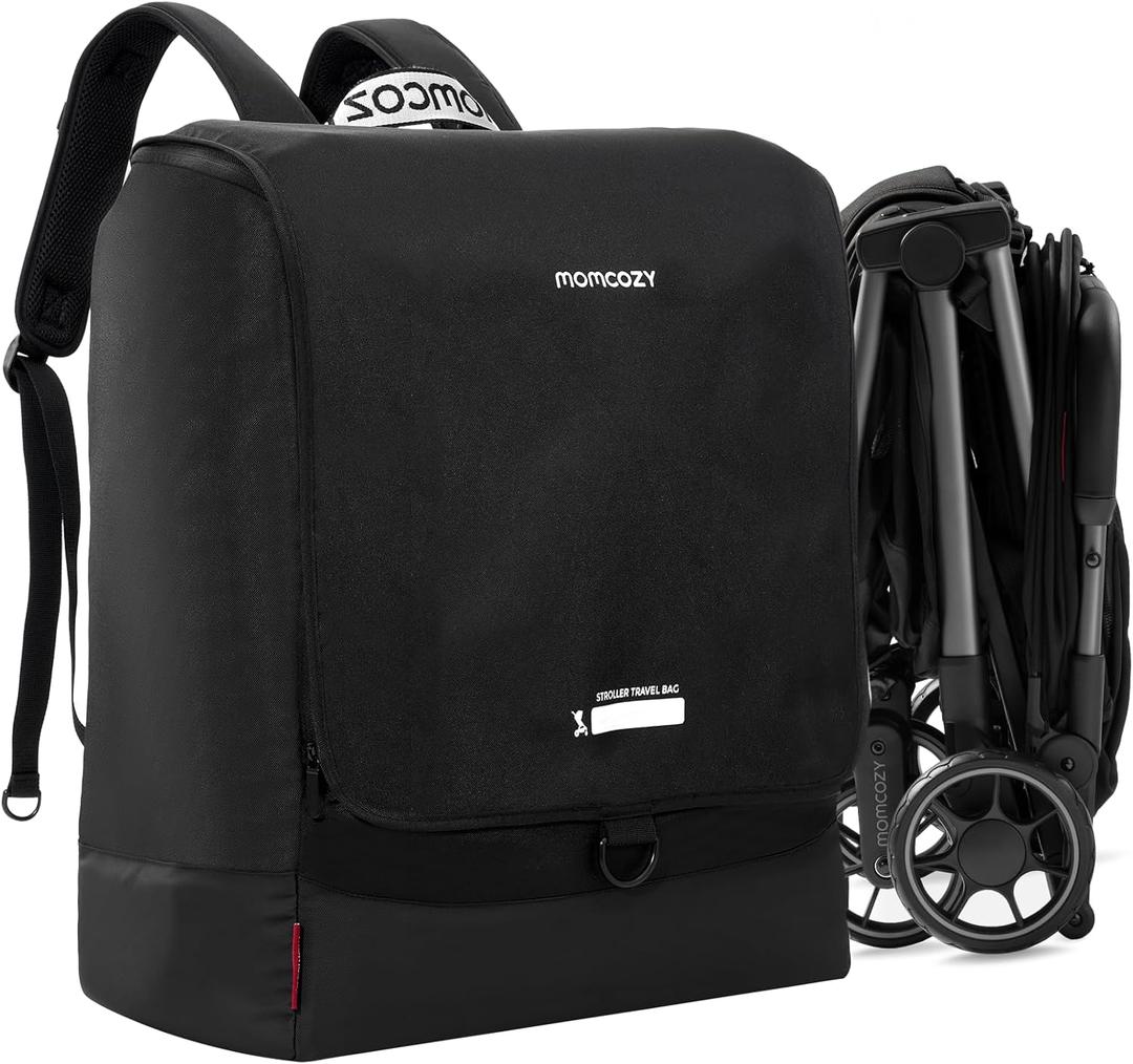 Momcozy Stroller Travel Bag for Airplane | Suit ClickGo Stroller | Compatible with Strollers Folded Dimensions of 22.1 X 17.3 X 9.8 Inch | Fit Most Major Brand | Hand-held  Back-carrying (Black)