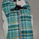 FUAMEY Dog Coat for Medium Dogs,Waterproof Dog Winter Jacket with Harness Built in Puppy Cold Weather Coats Reflective Pet Vest with Zipper Warm Fleece Dogs Snowsuit Windproof Green Plaid (Medium(chest:21in))