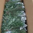 Christmas Garland with Lights - 9FT Pre-Lit Flocked Garland with 30 LED Bulbs, Red Berries, Pine Cones, Artificial Pine Battery Operated Garland for Fireplace, Staircase, Indoor & Outdoor Decoration