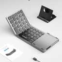 Samsers Foldable Bluetooth Keyboard with Touchpad, Portable Wireless Keyboard with Stand Holder, Rechargeable Full Size Ultra Slim Pocket Folding Keyboards for Android Windows iOS Tablet & Laptop