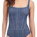 Profile by Gottex Womens Jeans Print Women’s One Piece Bathing Suit 10