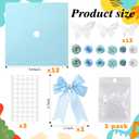 MotiMind 41 Pcs Blue DIY Graduation Cap Decoration Kit, Grad Cap Decorations Grad Hat Topper Faux Assorted Flowers Bows 3D Cream Construction Paper Butterfly Stickers Pearl Adhesive Dots