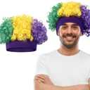 Hairy Headband Crazy Hair Day Fun Wig Hat Costume Accessory for Women Men Spirit Week Halloween Cosplay Sport (Mardi Gras)