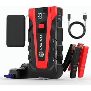 Scatach 011 Car Battery Jump Starter,4000A 12V Jump Starter Battery Pack (up to 10.0L Gasoline and 8.0L Diesel Engine), Portable Jump Box with 3 Modes Flashlight and Jumper Cable Black