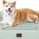 EHEYCIGA Orthopedic Large Dog Bed, Waterproof Memory Foam, Non-Slip Bottom, Sage Green, 36"L x 27"W x 6.5"Th