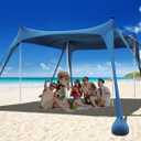 Osoeri Beach Tent, Camping Sun Shelter UPF50+ with 8 Sandbags, Sand Shovels, Ground Pegs & Stability Poles, Outdoor Shade Beach Canopy for Camping Trips, Fishing, Backyard Fun or Picnics, 10 x 10 ft