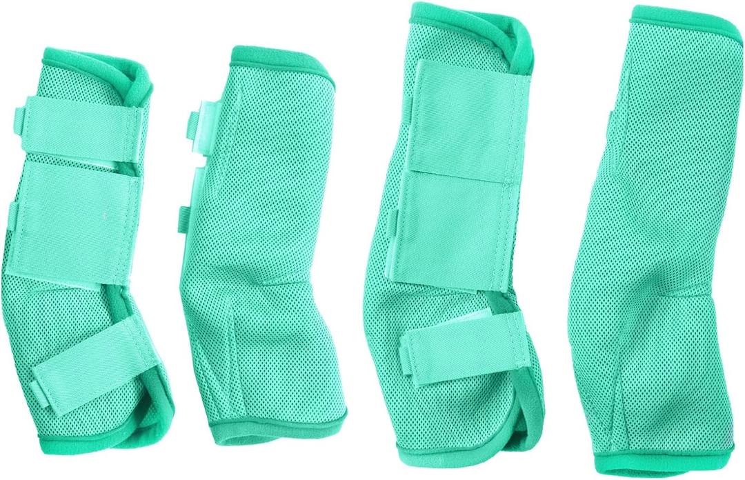 Fly Boots for Horses Set of 4, Non-Slip Horse Fly Boots, Comfy Airflow Mesh, No More Stomping & Horsefly Nuisance Green Full