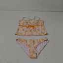 ZAFUL Tankini Swimsuits for Women Bow Tie Side Bathing Suits Tummy Control High Cut Two Piece Bikini Sets (Small, 2-flower-yellow)