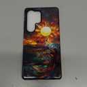 Flivro Case for Samsung Galaxy S25 Ultra, 2 in 1 PC Hard Shell & Silicone Inner Bumper, AntiScratch Fullbody Cover Shockproof Slim Design Stained Glass Sun Waves