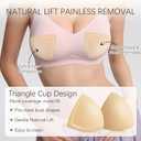 Sticky Bra Inserts-Double Sided Adhesive Lifting Bra, Lightly Padded & Invisible Support for Large Breasts (Beige, L)