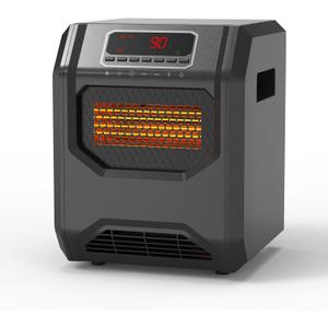 Space Heater for Indoor Use 1500W Electric Room Heaters Infrared Quartz Heaters with Thermostat 12H Timer Portable Space Heater with 6 Heating Elements and Remote Control for Office Bedroom